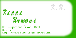 kitti urmosi business card